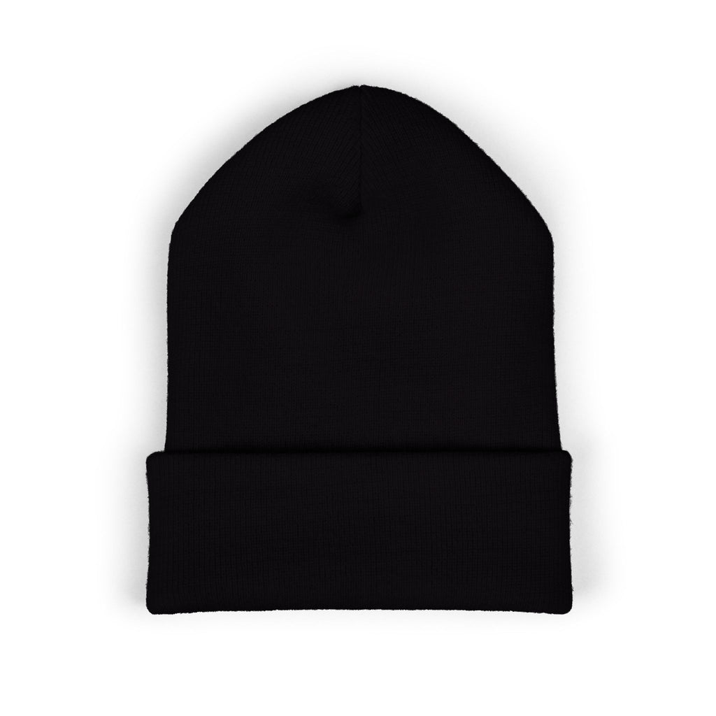 Untamed Embroidered Cuffed Beanie — Minimal Winter Knit Hat