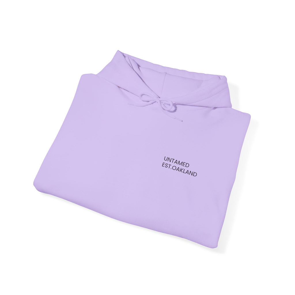 Hoodie — Minimal Small Chest Text Hoodie, Subtle White Comfort Pullover